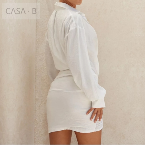 5⭐️CASA B RESORT| Natasha Wrap-Front Shirt Dress Coverup - Picture 5 of 13